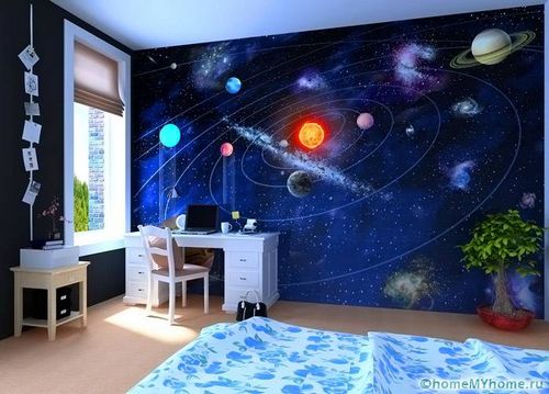 3Д фотообои для стен: фото-каталог удачных интерьеров (вариант, помещение) 3Д фотообои для стен: фото-каталог удачных интерьеров