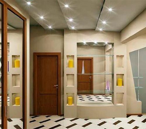 Дизайн потолка коридора в квартирах - различные варианты решения, фото (потолок, коридор) Дизайн потолка коридора в квартирах - различные варианты решения, фото
