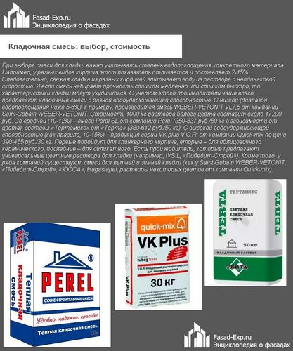 Кладочная смесь для кирпича: выбор, приготовление, технология нанесения