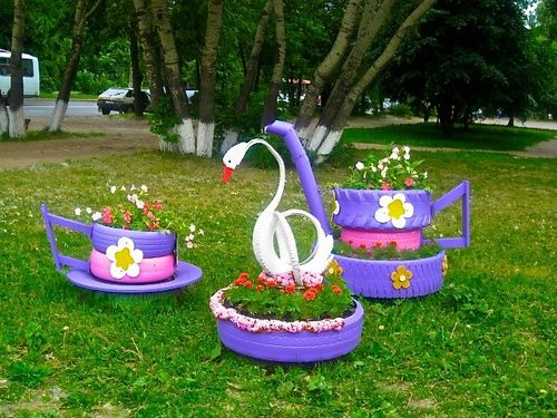 Клумбы своими руками из подручных средств + фото (клумба, покрышка) Клумбы своими руками из подручных средств + фото