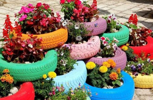 Клумбы своими руками из подручных средств + фото (клумба, покрышка) Клумбы своими руками из подручных средств + фото
