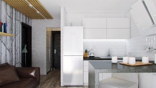 Кухня-гостиная 15 квадратов дизайн: фото кв. м, планировка метров, квадратный проект, совмещенный интерьер (кухня, правильный) Кухня-гостиная 15 квадратов дизайн: фото кв. м, планировка метров, квадратный проект, совмещенный интерьер
