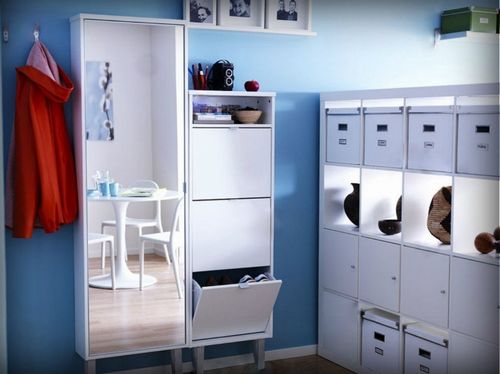 Мебель в прихожую от Ikea (51 фото): современные идеи дизайна 2018, корзины для зонтов и полки, подставки и скамейки, другие предметы интерьера коридора