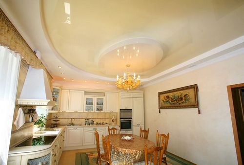 Натяжные потолки для кухни (16 фото). Дизайн натяжного потолка в кухне (потолок, натяжной) Натяжные потолки для кухни (16 фото). Дизайн натяжного потолка в кухне