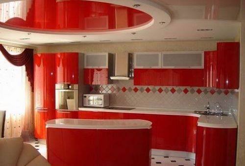 Натяжные потолки для кухни (16 фото). Дизайн натяжного потолка в кухне (потолок, натяжной) Натяжные потолки для кухни (16 фото). Дизайн натяжного потолка в кухне