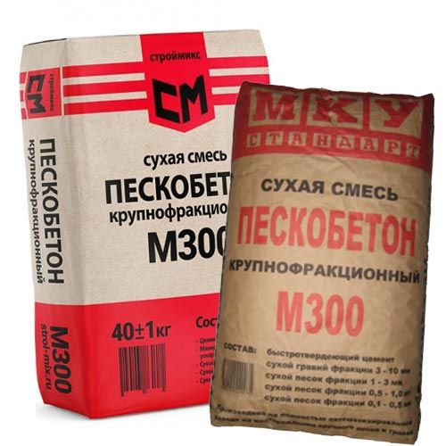 Пескобетон М 300- использование, виды, цена и расход