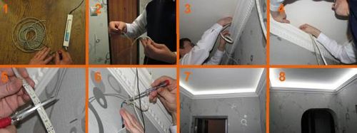 Подвесные потолки из гипсокартона своими руками с подсветкой видео