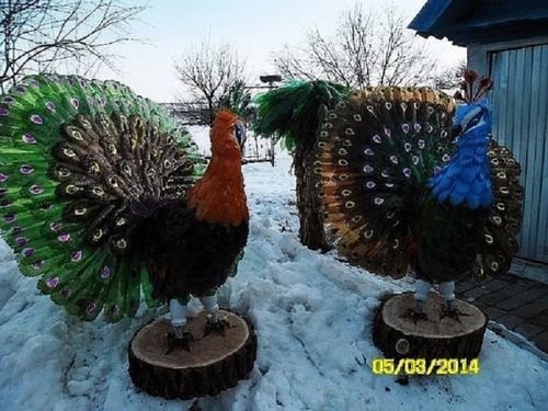 Птицы из пластиковых бутылок + фото
