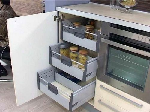 Выдвижные ящики для кухни: обеденный стол с ящиком, тумбы, размеры, ящики своими руками, система выдвижных ящиков, фото, видео (ящик, выдвижной) Выдвижные ящики для кухни: обеденный стол с ящиком, тумбы, размеры, ящики своими руками, система выдвижных ящиков, фото, видео